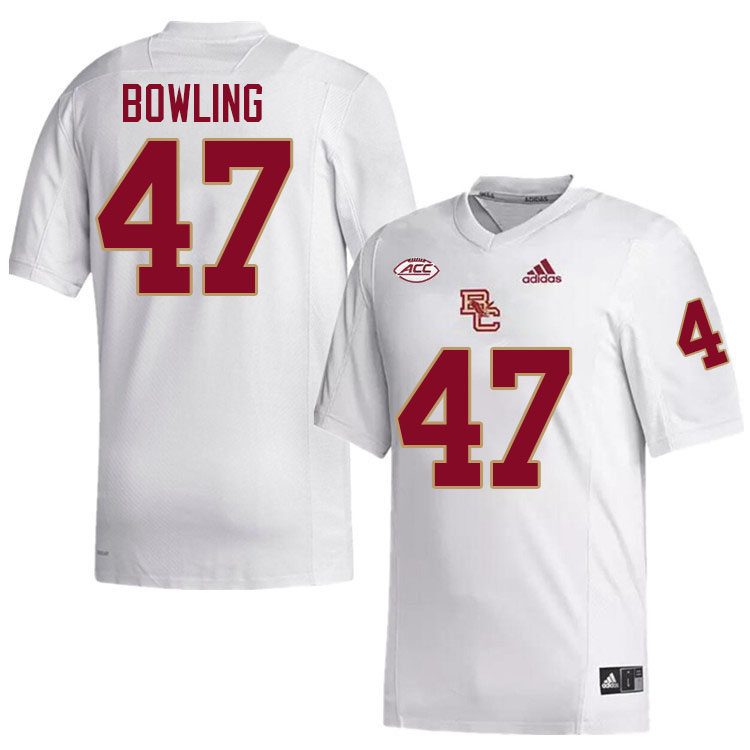 Boston College Eagles #47 Caden Bowling College Football Jerseys Stitched-White